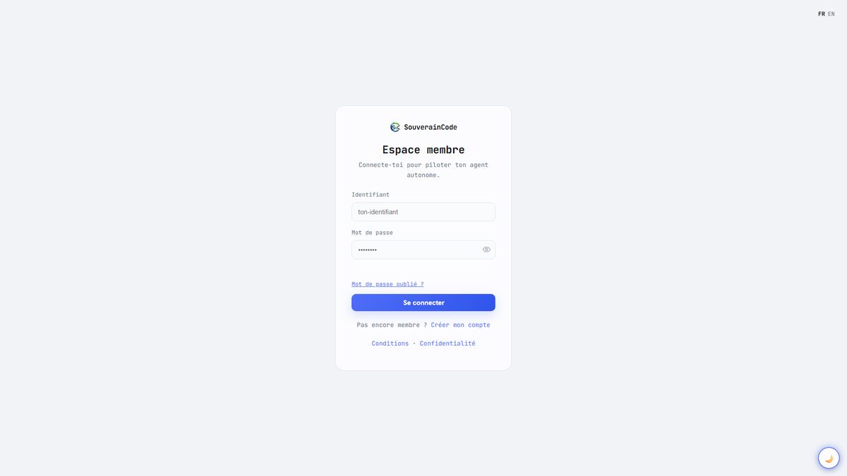 La page de connexion